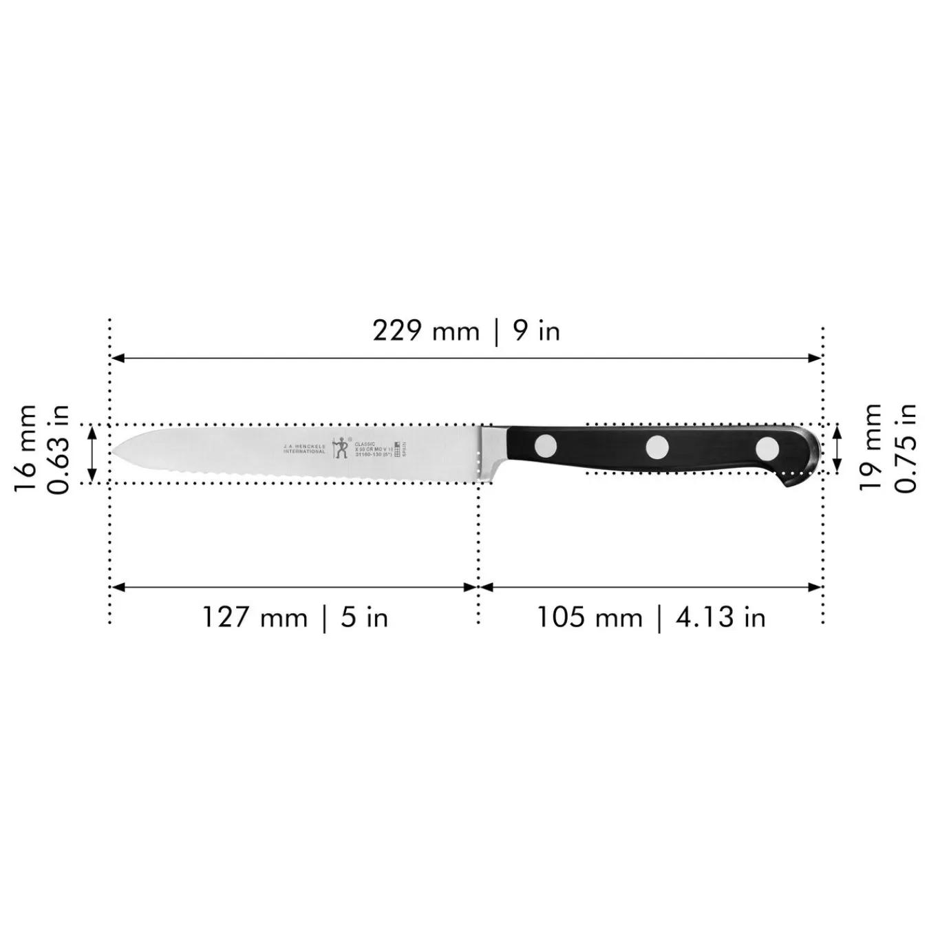 HENCKELS Utility Knives*5-Inch Serrated Utility Knife, Serrated Edge