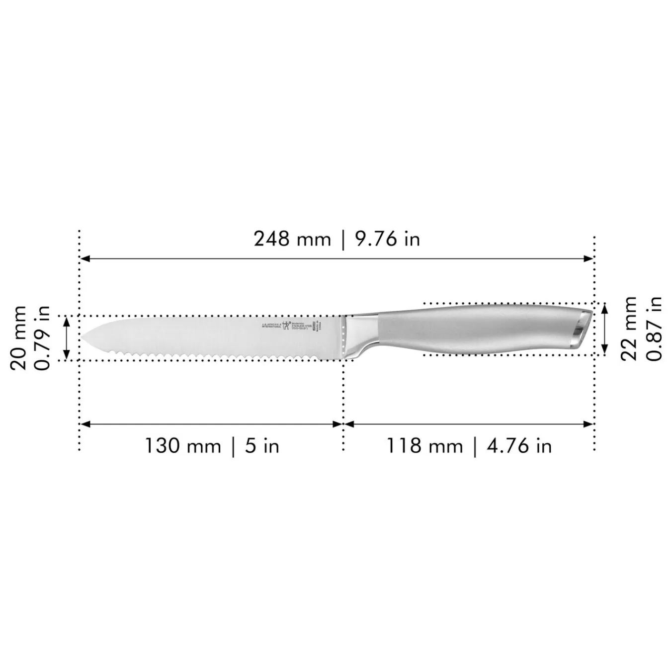 HENCKELS Utility Knives*5-Inch Utility Knife, Serrated Edge Silver
