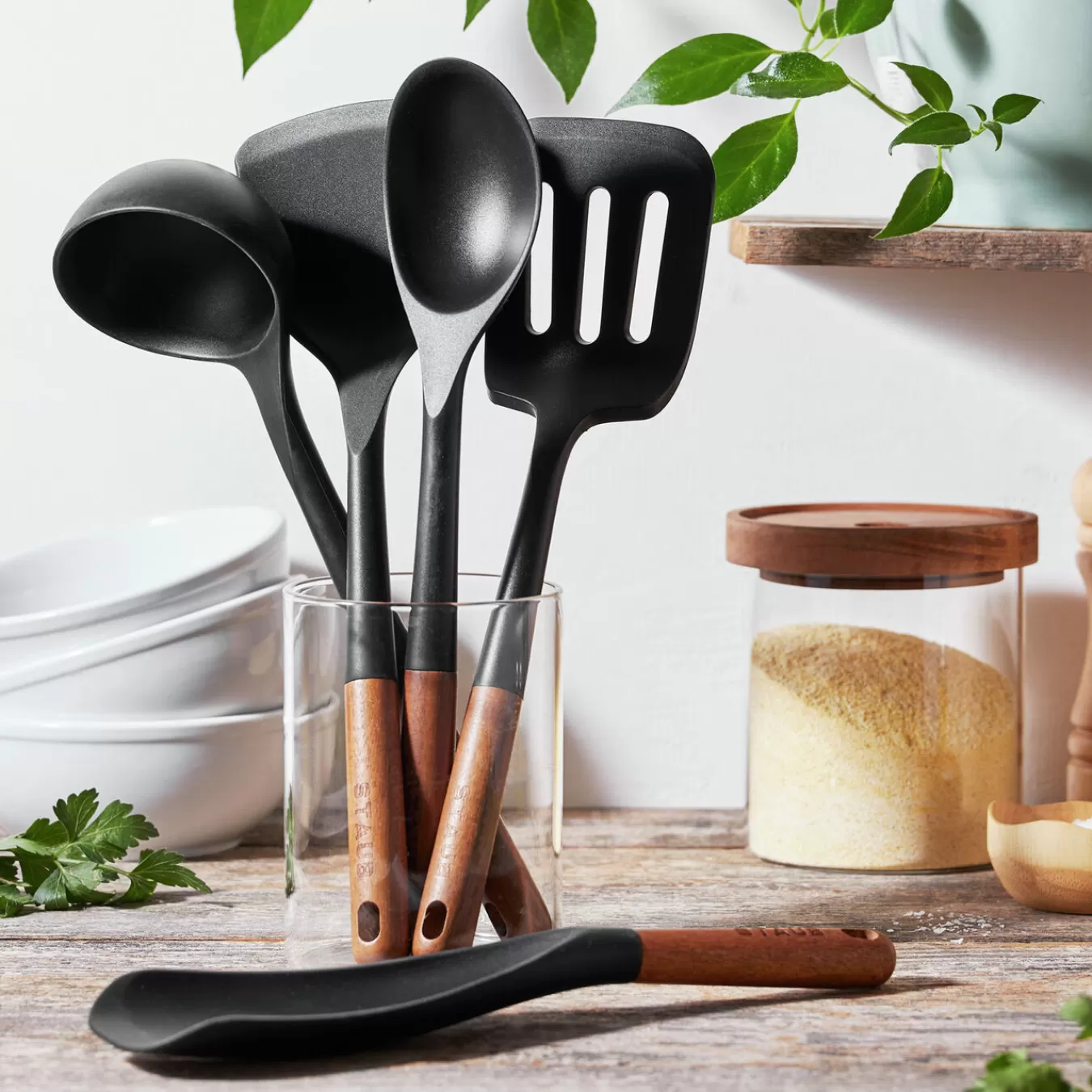 STAUB Kitchen Utensil Sets*5-Pc Essential Set, Silicone Black Matte