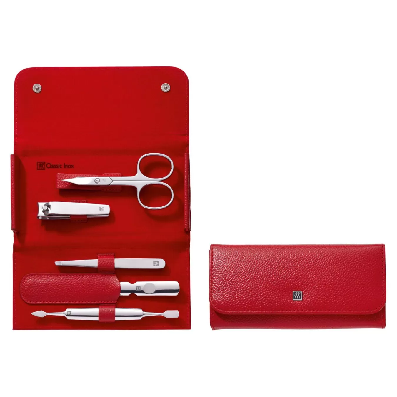 ZWILLING Manicure Sets*5-Pc, Leather Snap Fastener Case, Red