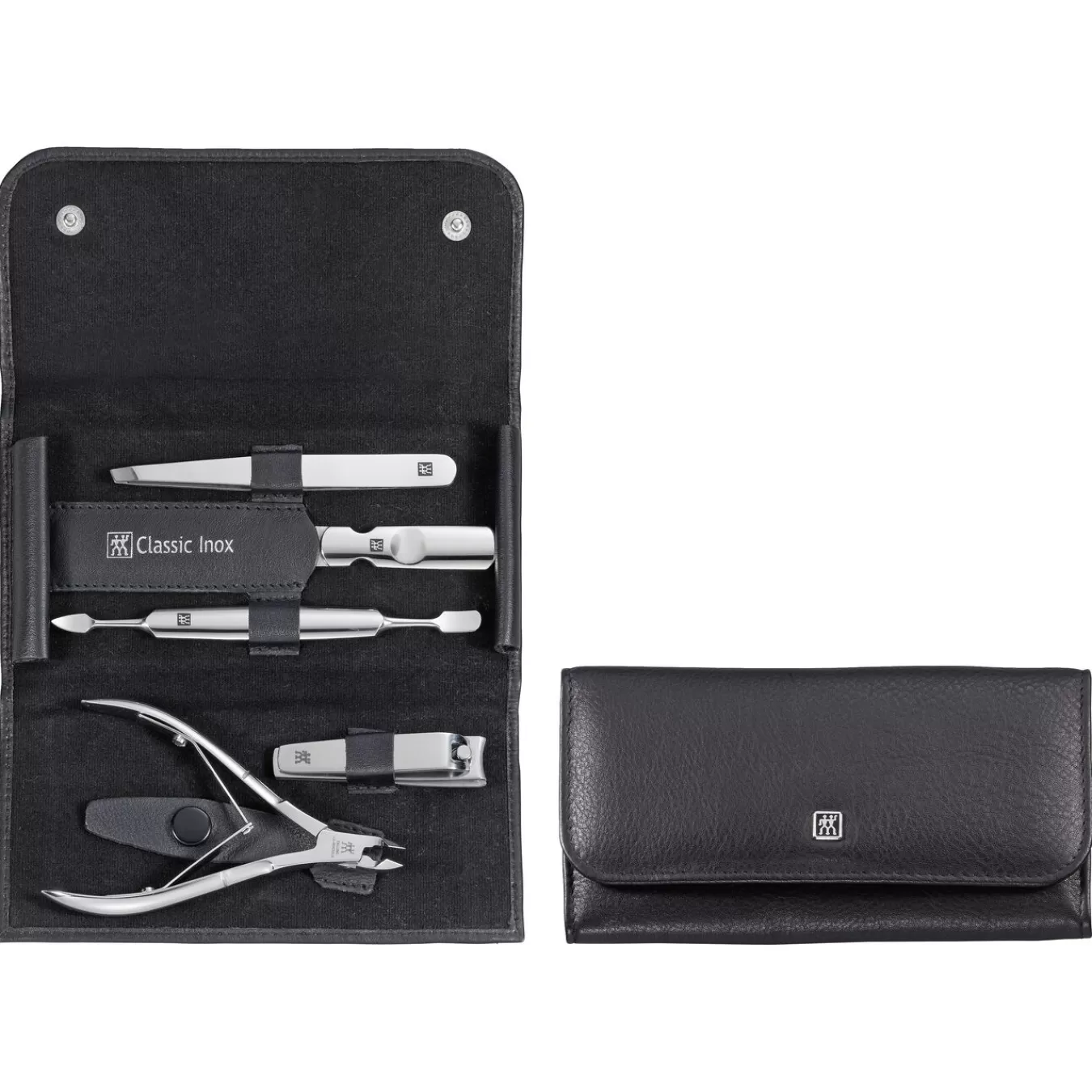 ZWILLING Manicure Sets*5-Pc, Leather Snap Fastener Case, Black Matte