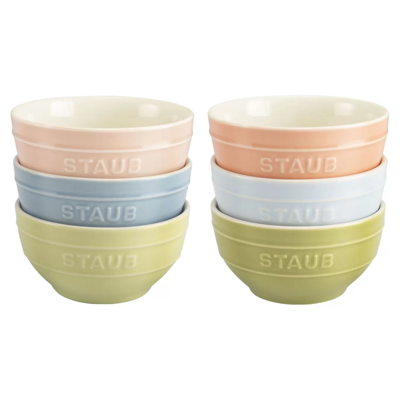 STAUB Dessert Bowls*6-Pc, Bowl Set Macaron, Mixed Colors