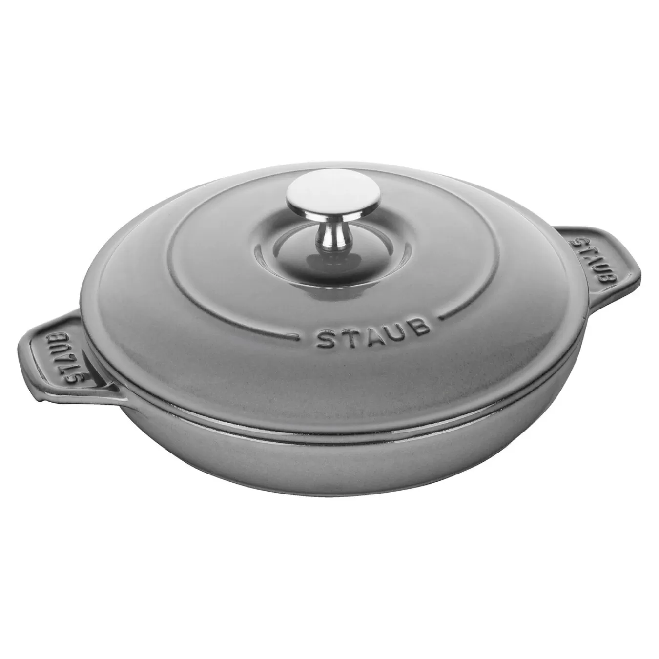 STAUB Baking Dishes*7.5-Inch, Round, Covered Baking Dish With Lid, Graphite Grey