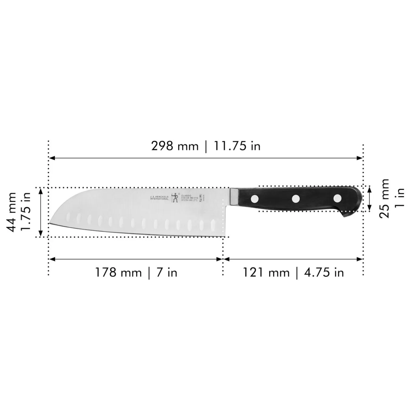 ZWILLING Santoku Knives*7-Inch, Hollow Edge Santoku Knife