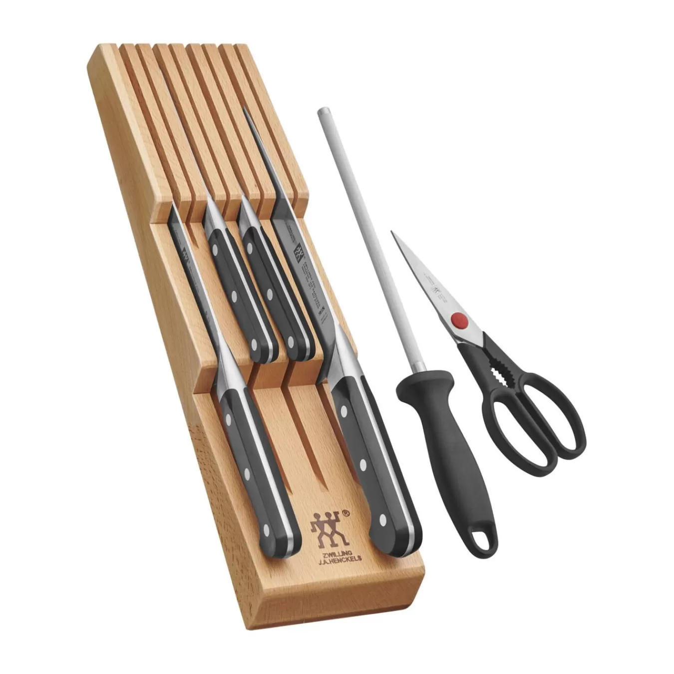 ZWILLING Knife Sets*7-Pc, Block Set With Beechwood In-Drawer Knife Tray, Natural