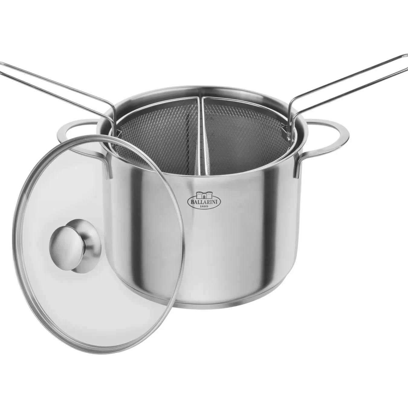 Ballarini Specialty Cookware*8.5 Qt Asparagus/ Pasta Pot, 18/10 Stainless Steel Silver