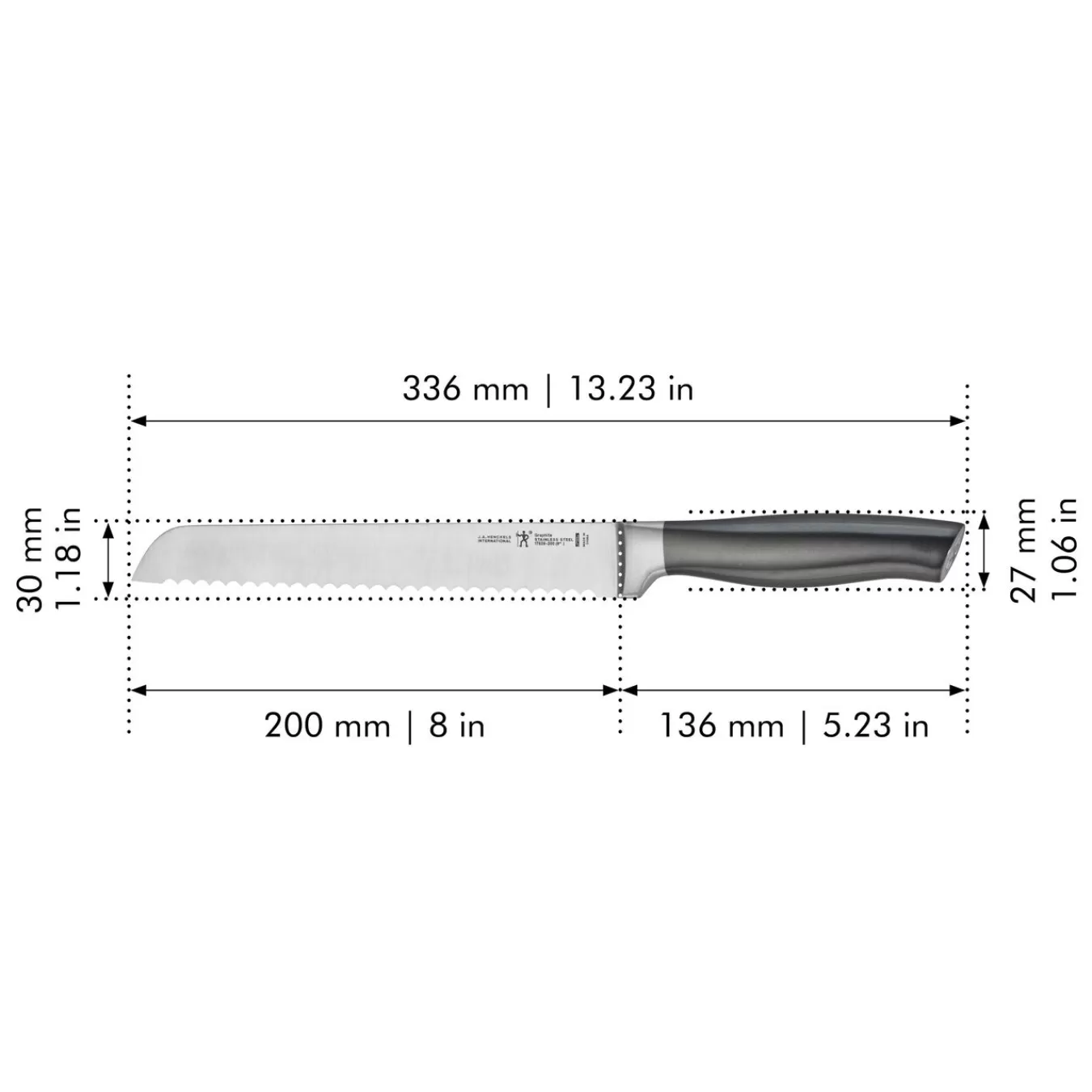 HENCKELS Bread Knives*8-Inch, Bread Knife Graphite Grey