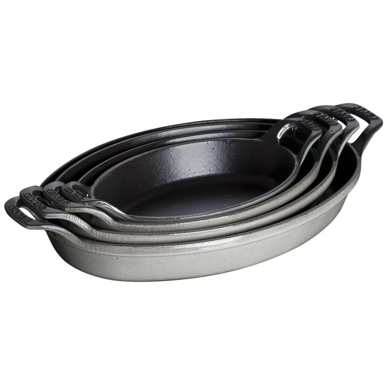 STAUB Baking Dishes*8-Inch, Oval, Gratin Baking Dish, Graphite Grey