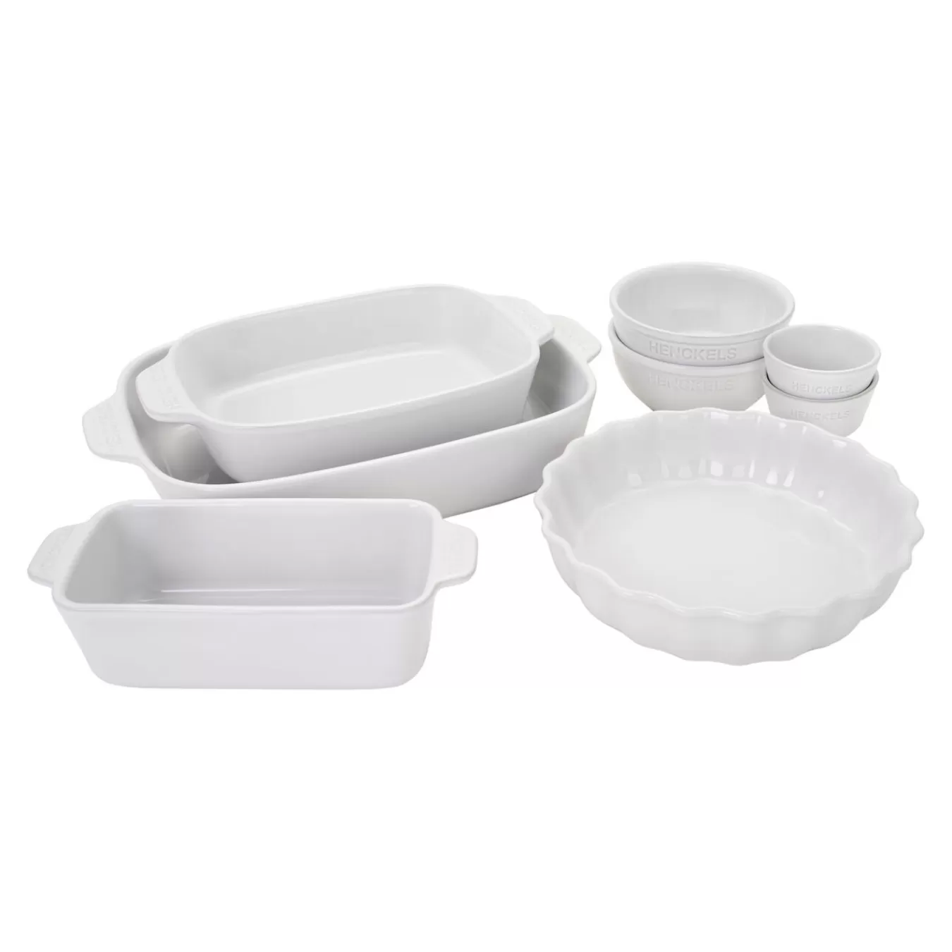 HENCKELS Cake Pans*8-Pc, Bakeware Set, White