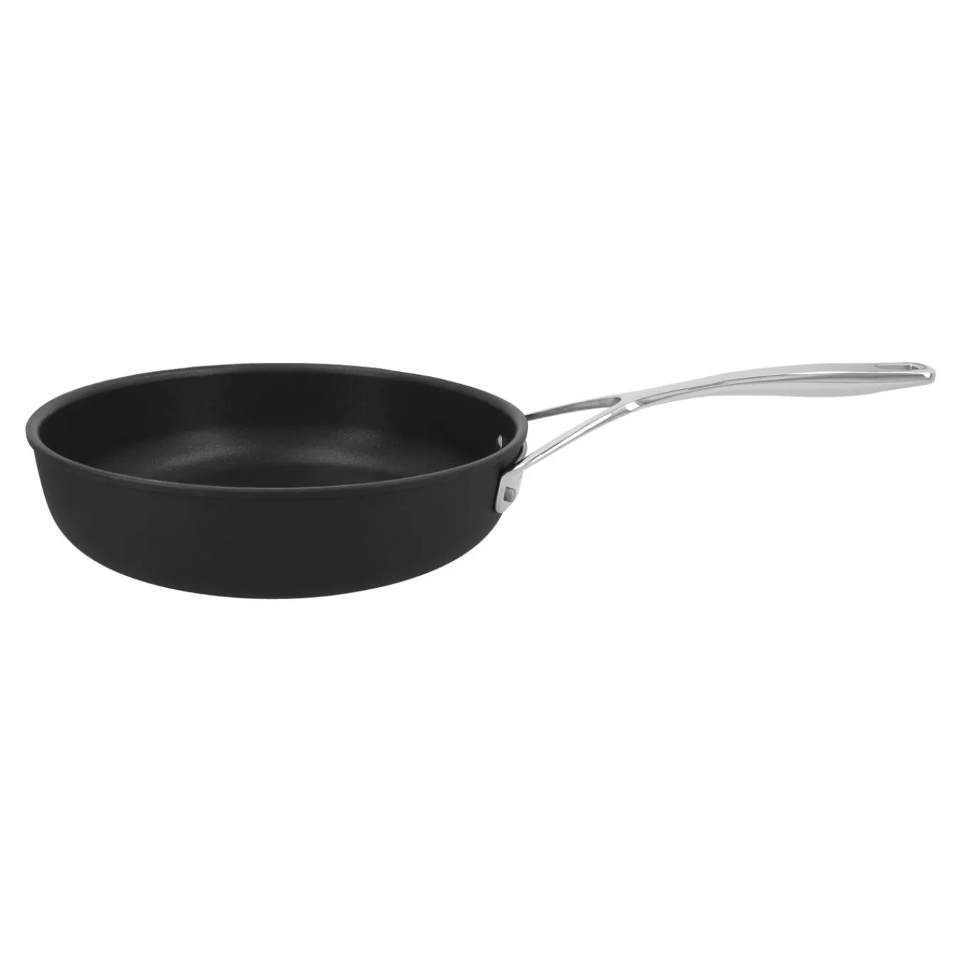 DEMEYERE Skillets*9.5-Inch, Aluminum, Non-Stick, Deep Fry Pan   Silver-Black