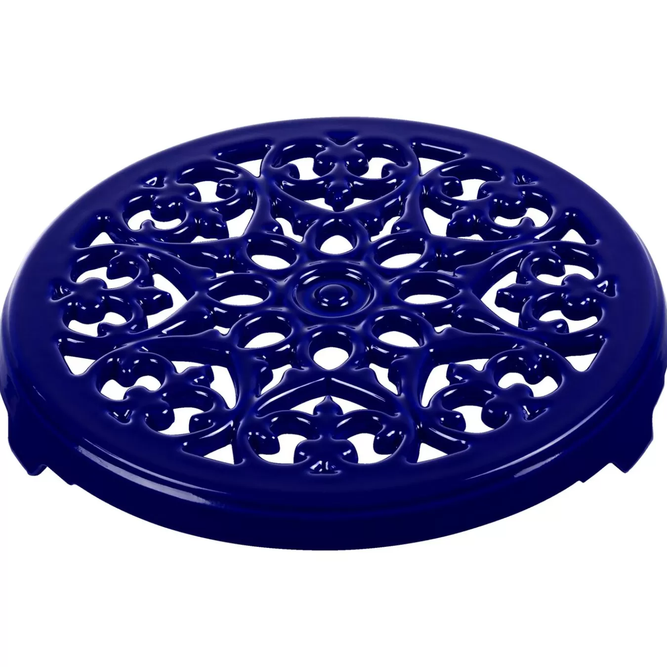 STAUB Trivets*9-Inch, Round, Cast Iron Lilly Trivet, Dark Blue