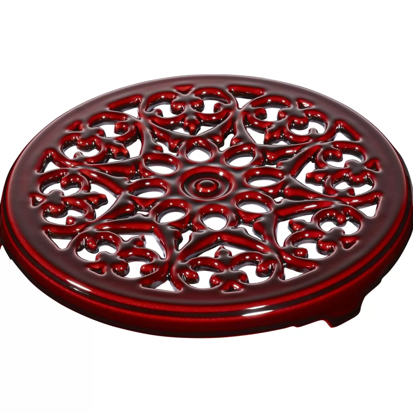 STAUB Trivets*9-Inch, Round, Cast Iron Lilly Trivet, Grenadine