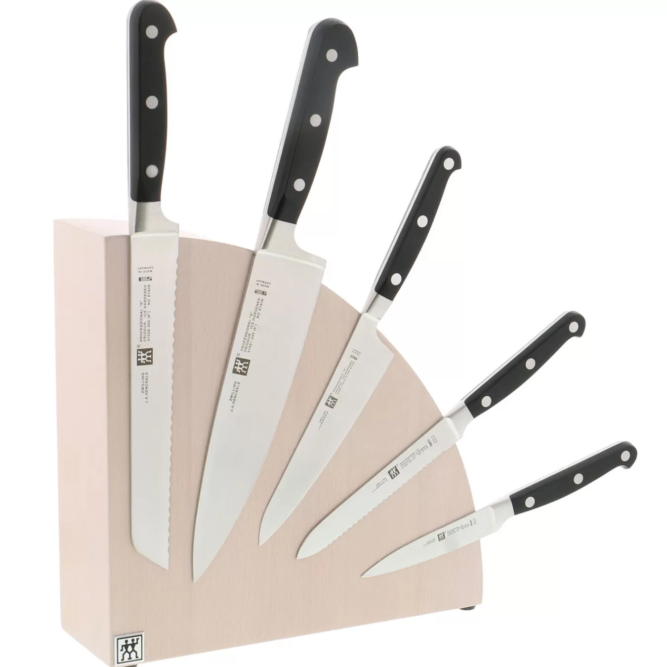 ZWILLING Empty Knife Blocks*Beechwood, Beechwood, Round Italian Magnetic Block - White