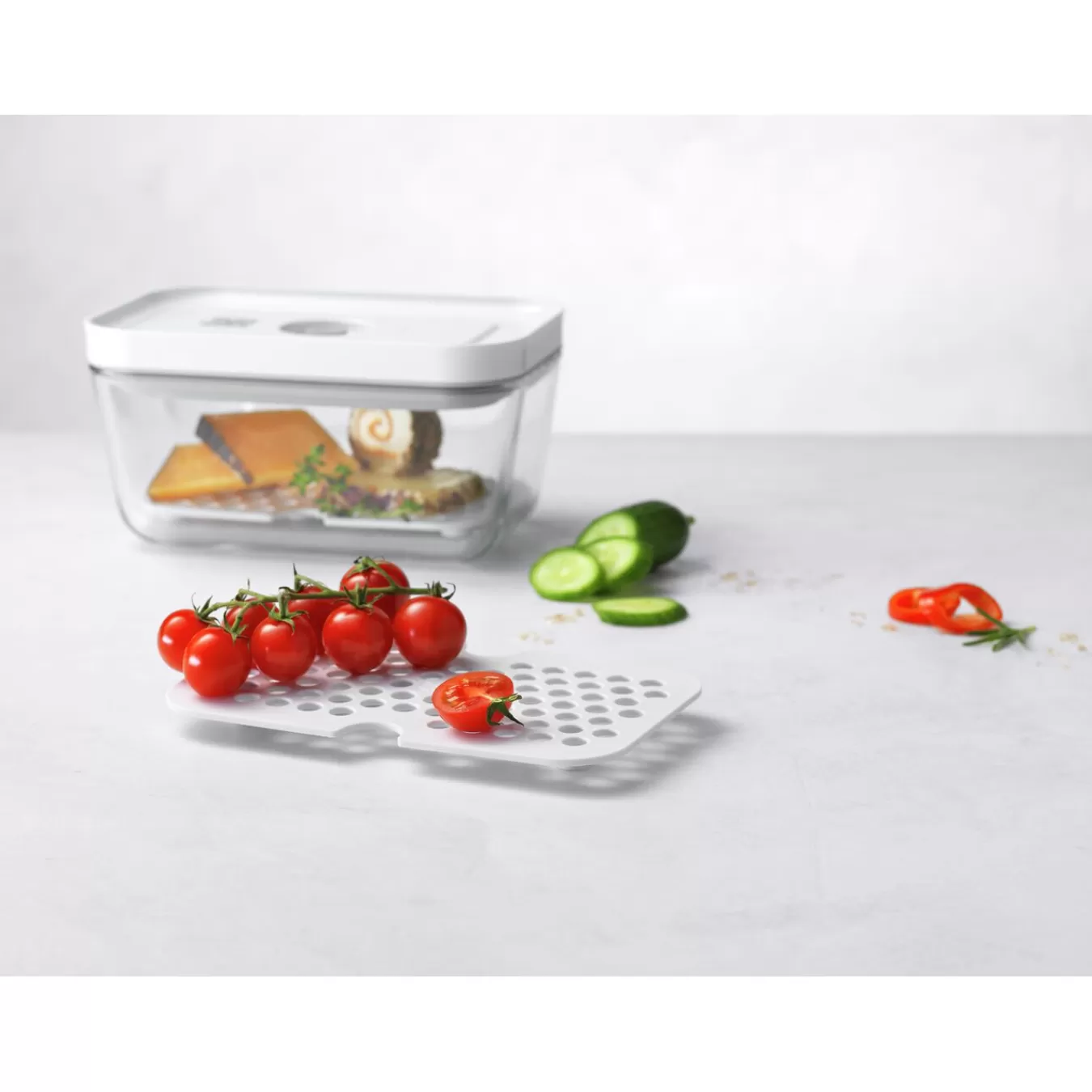 ZWILLING Vacuum Accessories*Drip Tray Set For Glass Containers, Medium/Large / 2-Pc White