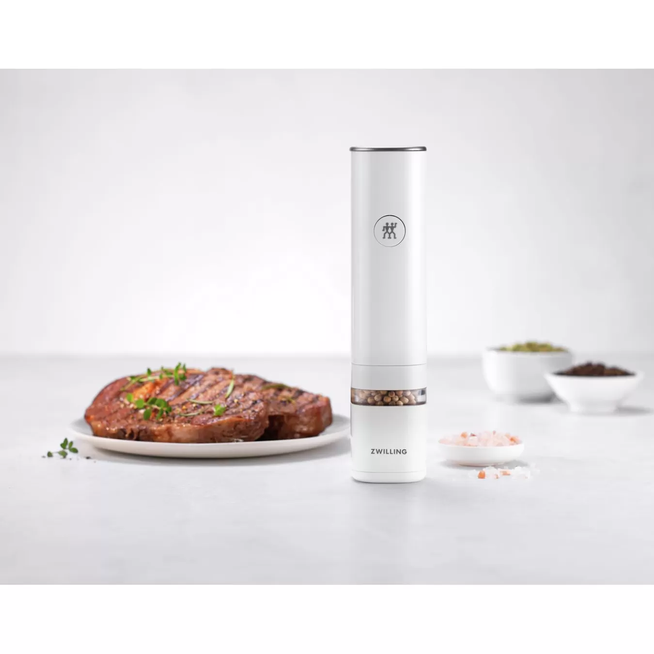 ZWILLING Salt & Pepper Grinder*Electric Salt/Pepper Mill, White