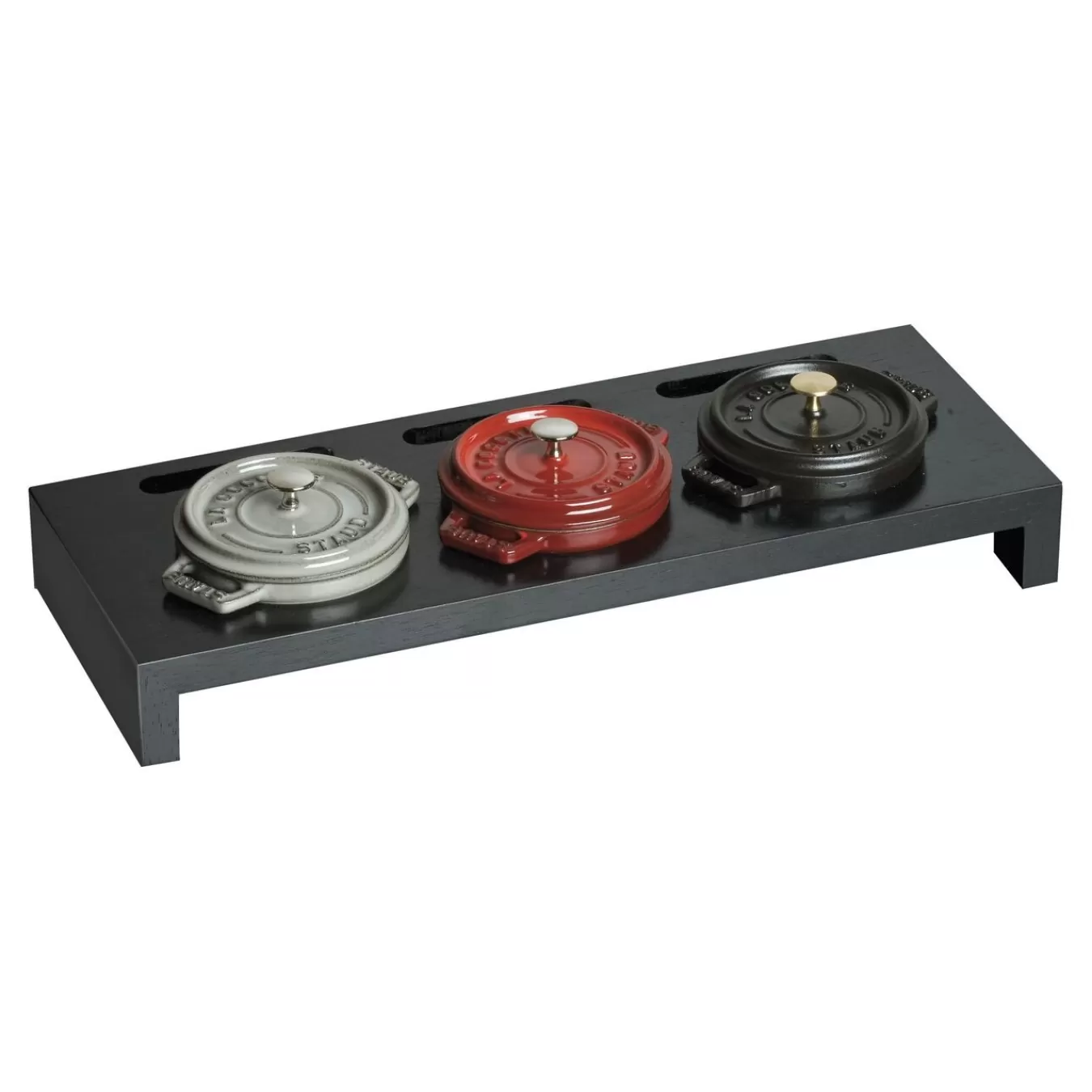 STAUB Trivets*Fiber Wood, Mini Cocotte Stand, Black Matte