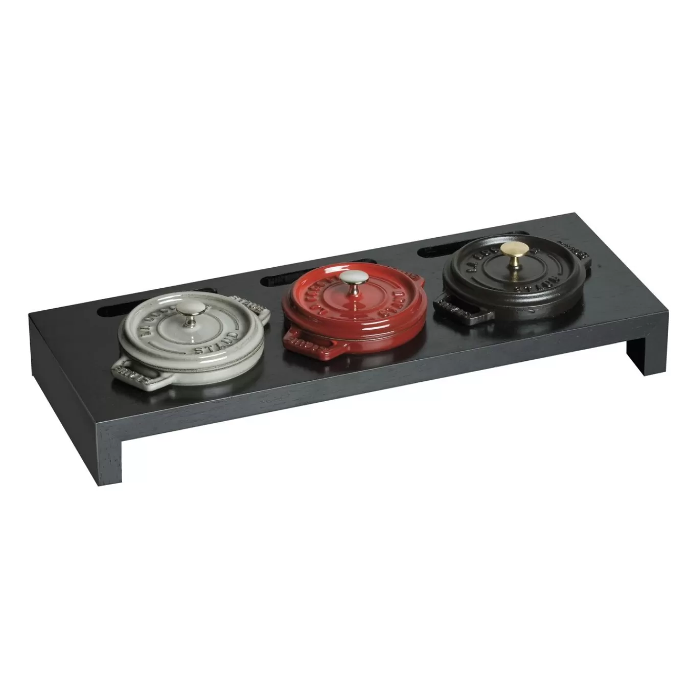 STAUB Trivets*Fiber Wood, Mini Cocotte Stand, Black Matte